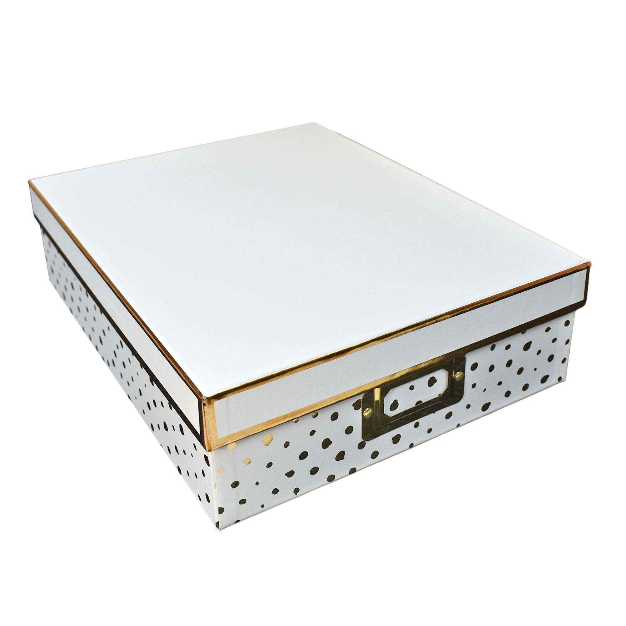 Medium Gold Dots Document Box by Ashland®